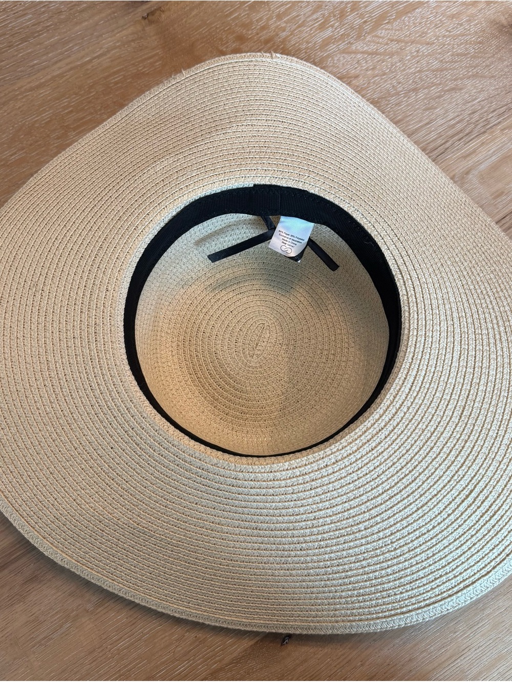 Calia Wide Brim Straw Hat Neutral Beach Sun Hat Coastal Vacation Style - Picture 4 of 4